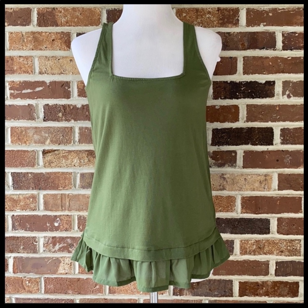 J. Crew Square-Neck Tank w/ Woven Hem